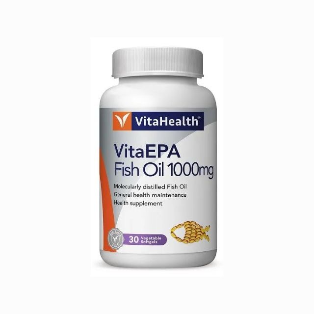 VitaHealth EPA Fish Oil 1000mg bottle with 30 softgel capsules for general health maintenance