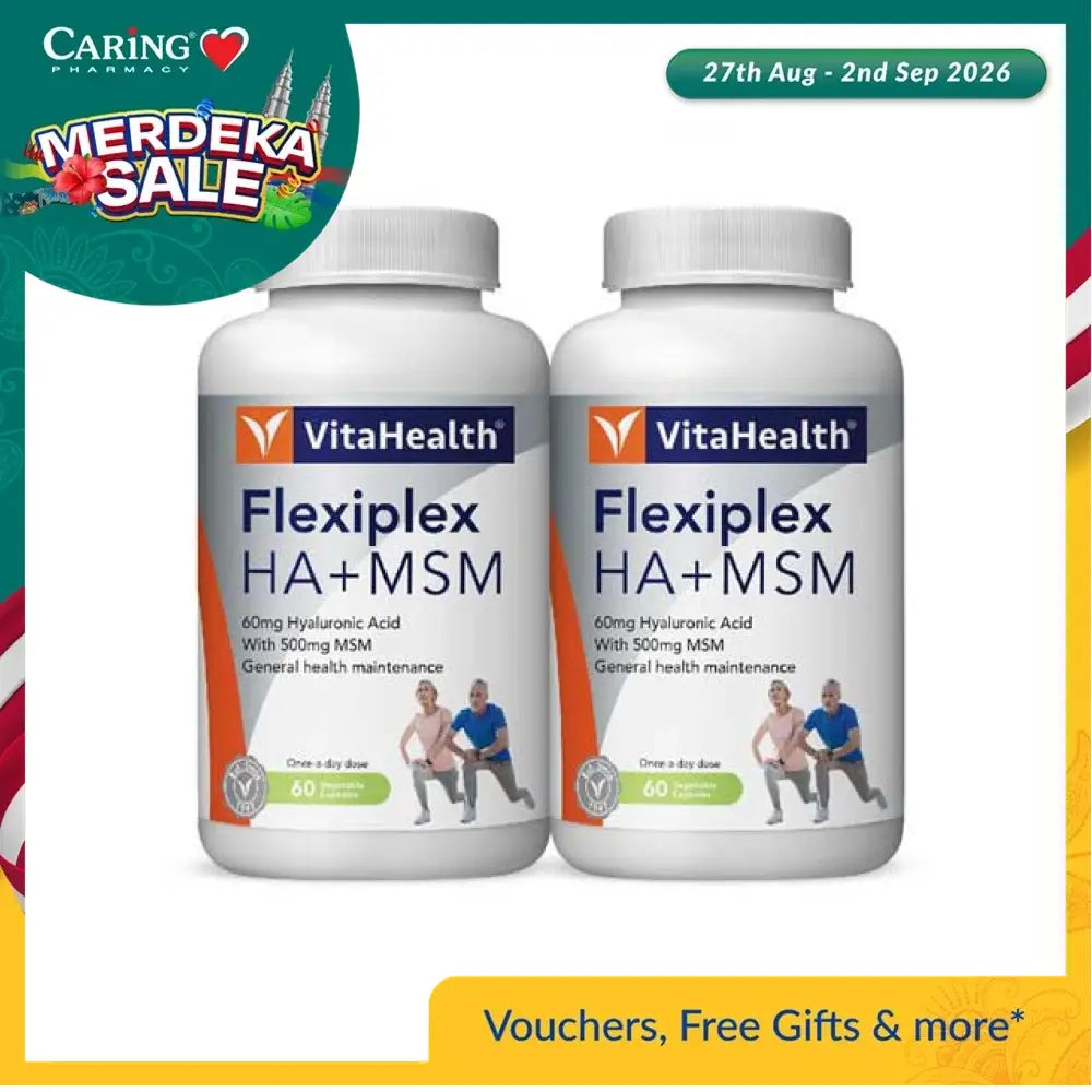 VitaHealth Flexiplex HA+MSM supplement with 60mg hyaluronic acid and 500mg MSM for health in Malaysia