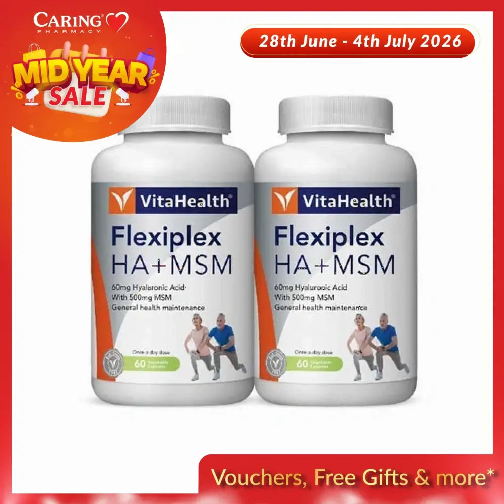 VitaHealth Flexiplex HA+MSM supplement with 60mg hyaluronic acid and 500mg MSM for health in Malaysia