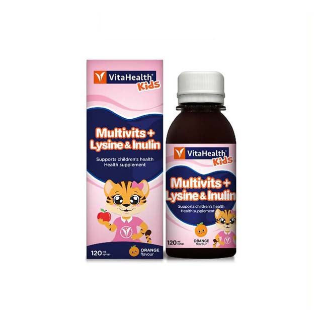 VITA Kids Multivitamin with Lysine and Inulin in orange flavor for children's health support