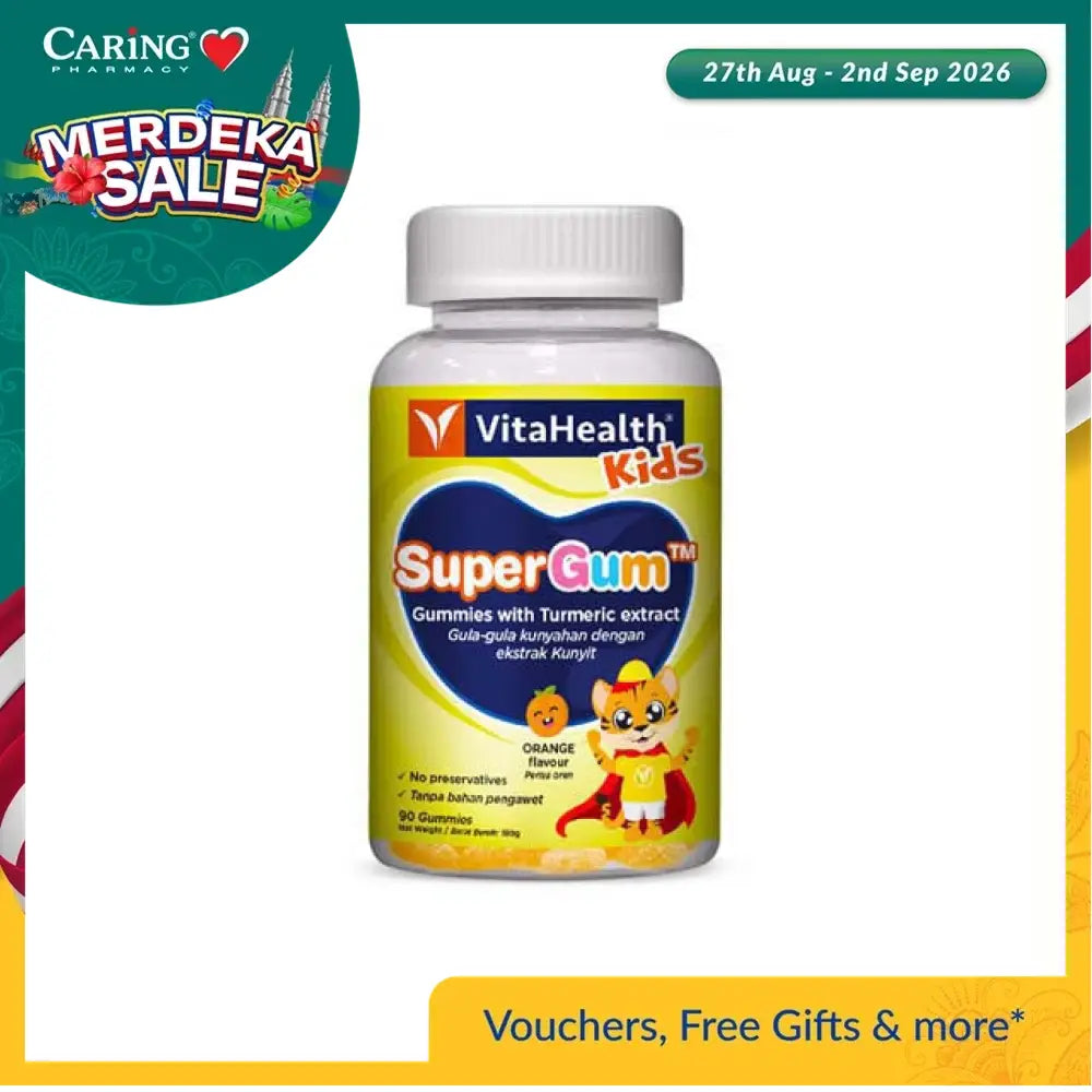 VitaHealth Kids SuperGum Orange Gummies with Turmeric Extract for Kids Vitamin Gummies