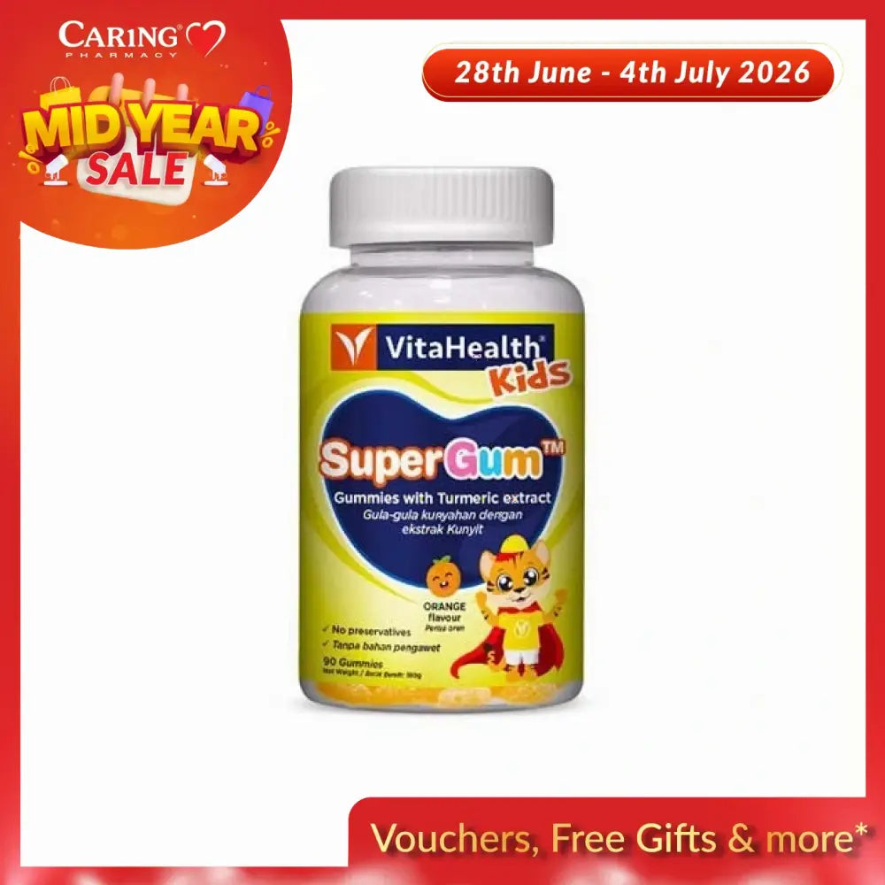 VitaHealth Kids SuperGum Orange Gummies with Turmeric Extract for Kids Vitamin Gummies