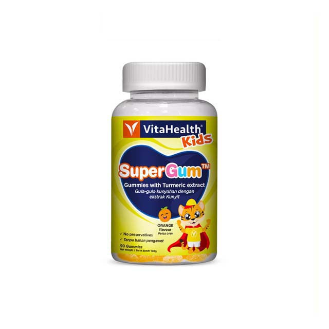 VitaHealth Kids SuperGum Orange Gummies with Turmeric Extract for Kids Vitamin Gummies