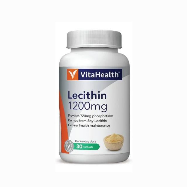 VitaHealth Lecithin 1200mg supplement in a 30 count bottle for general health maintenance