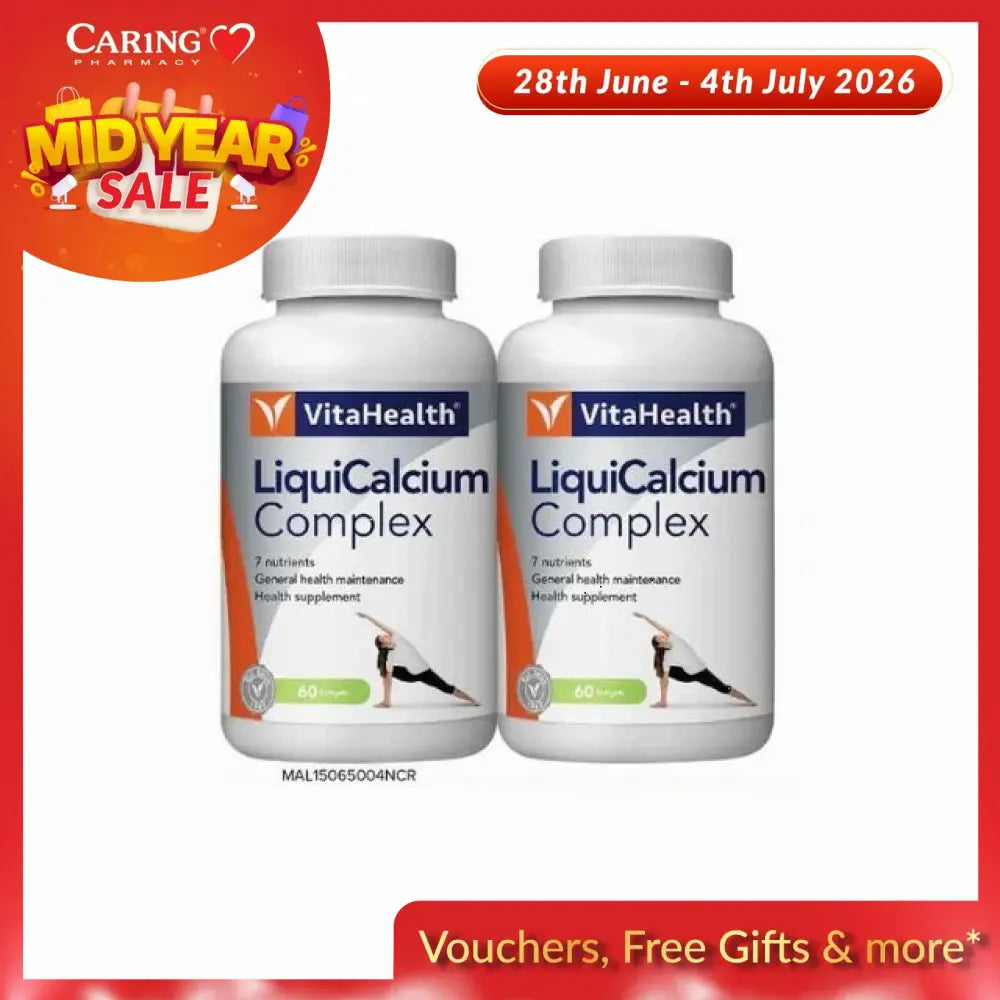 VitaHealth Liqui Calcium Complex bottles for bone health maintenance and dietary support