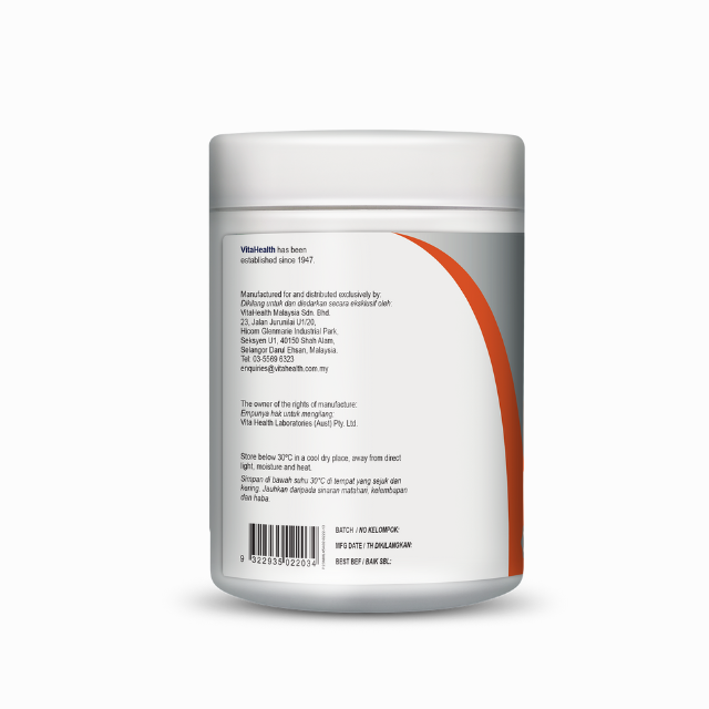 VitaHealth Protein 23 powder container showing nutritional information and branding details
