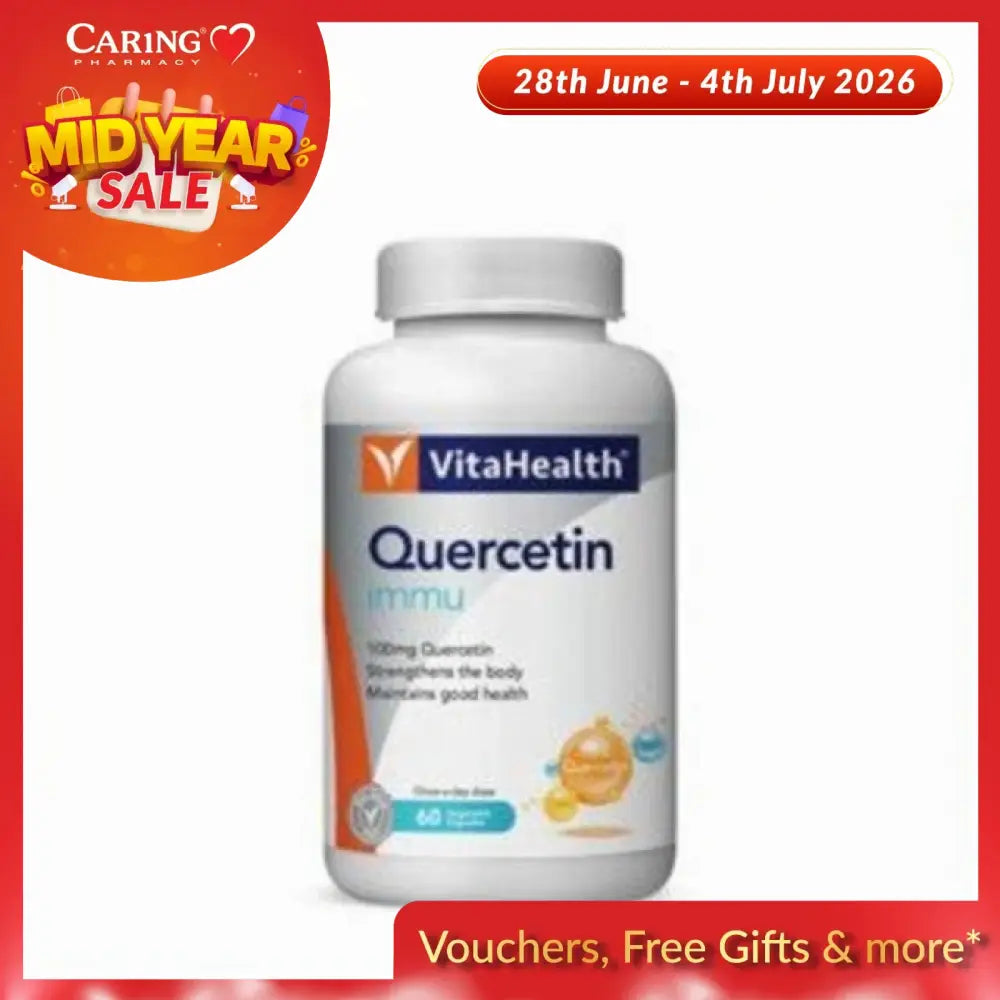VitaHealth Quercetin Supplement in Malaysia with 100mg Quercetin for immune support and good health