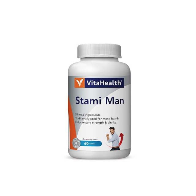 VitaHealth Stami Man supplement bottle with 60 capsules for men's health and vitality