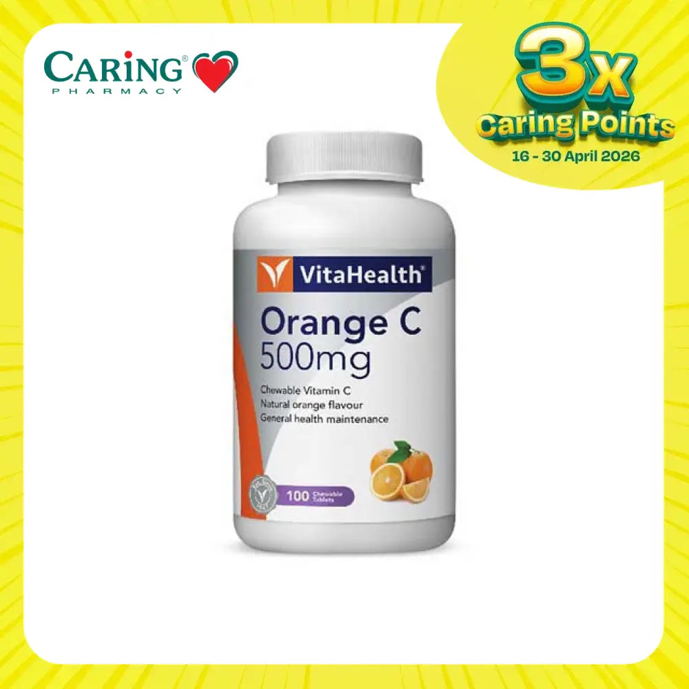 VitaHealth Vitamin C 500mg chewable in orange flavor for general health maintenance