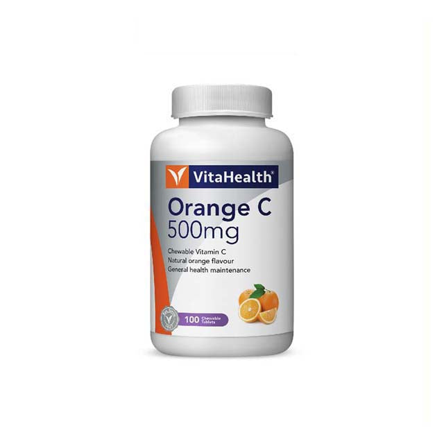 VitaHealth Vitamin C 500mg chewable in orange flavor for general health maintenance