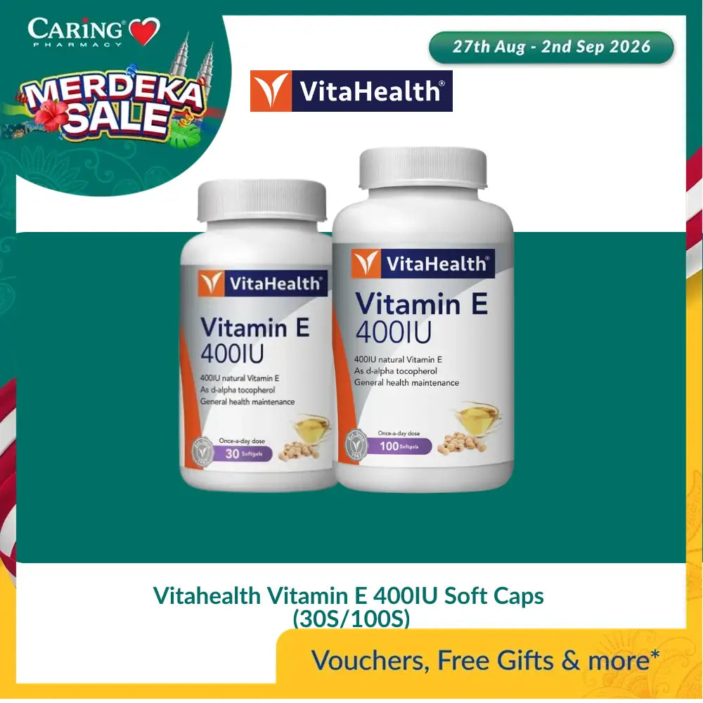 Vitahealth Vitamin E 400IU Soft Caps (30S/100S)