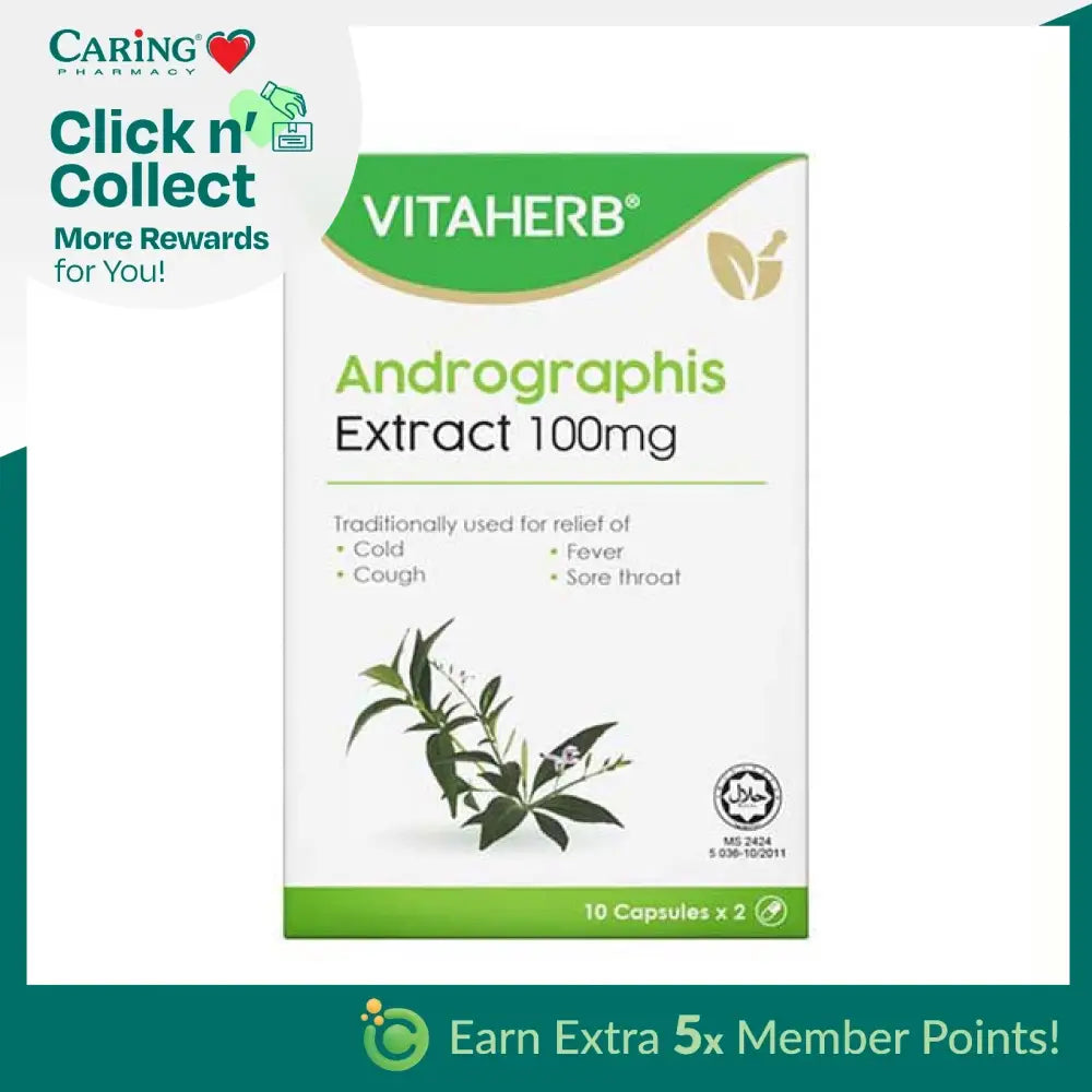VITAHERB ANDROGRAPHIS EXTRACT 100MG CAPSULE 10SX2