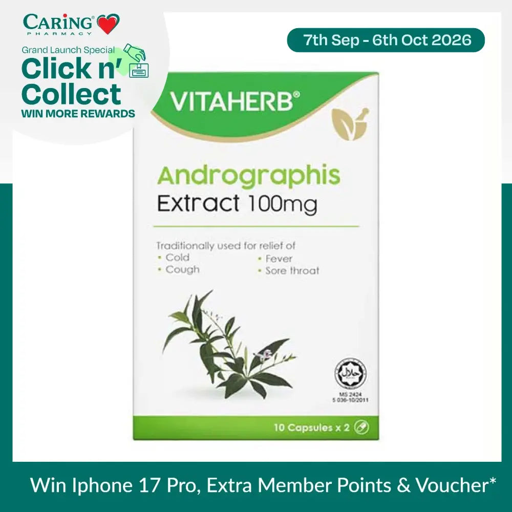 VITAHERB ANDROGRAPHIS EXTRACT 100MG CAPSULE 10SX2