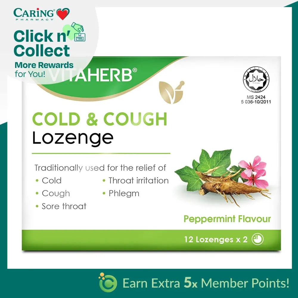 VITAHERB COLD AND COUGH LOZENGE 12SX2