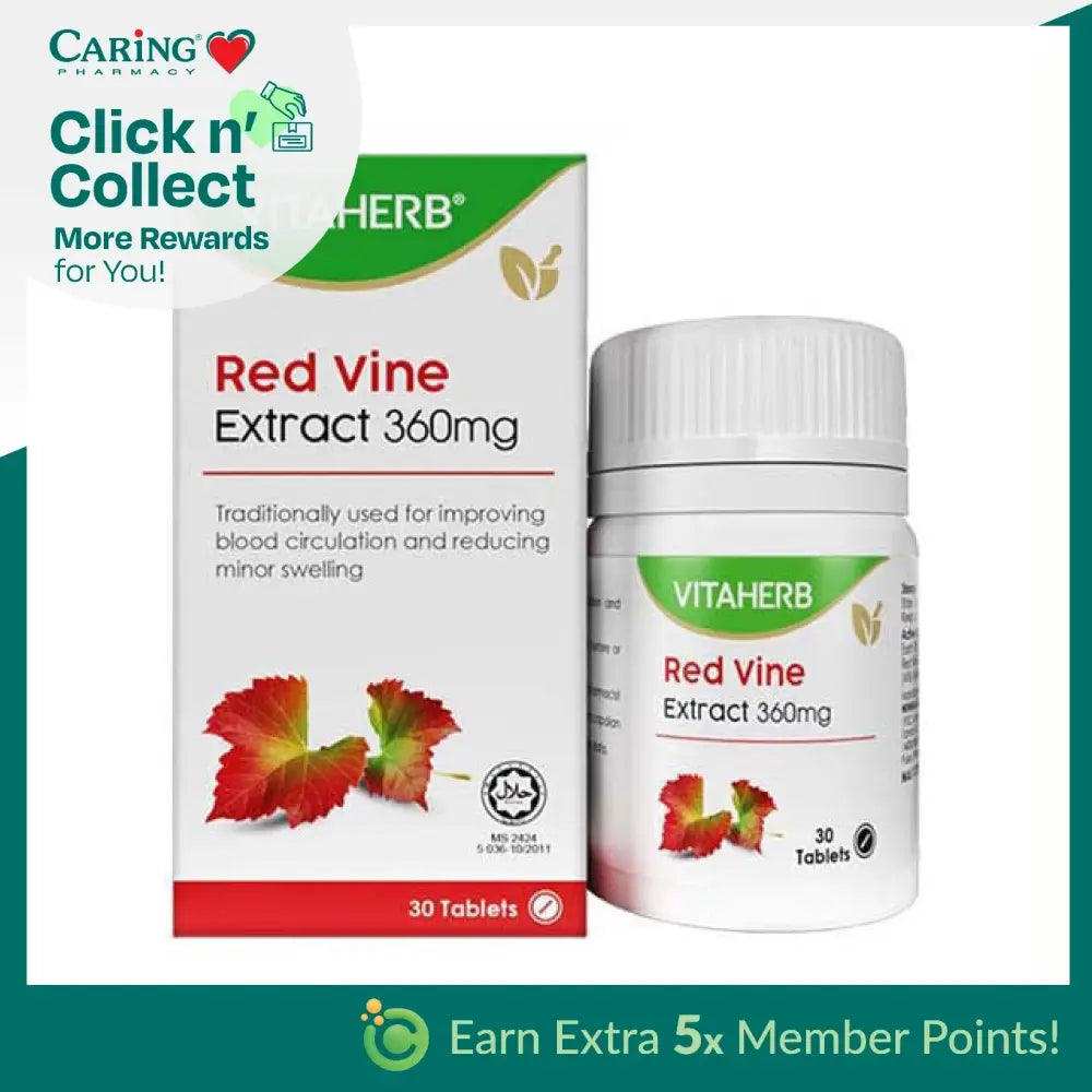 VITAHERB RED VINE 360MG 30S