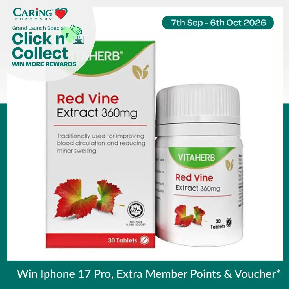 VITAHERB RED VINE 360MG 30S