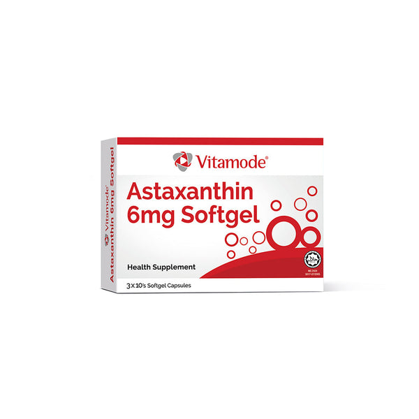 VITAMODE Astaxanthin 6mg supplements in softgel form for health support and wellness