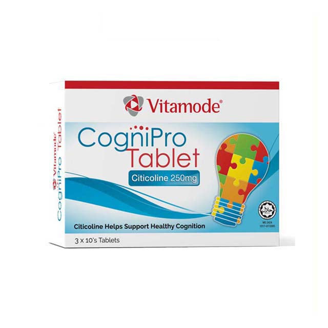 Vitamode CogniPro Tablet Citicoline 250mg brain health supplements for adults box with light bulb design