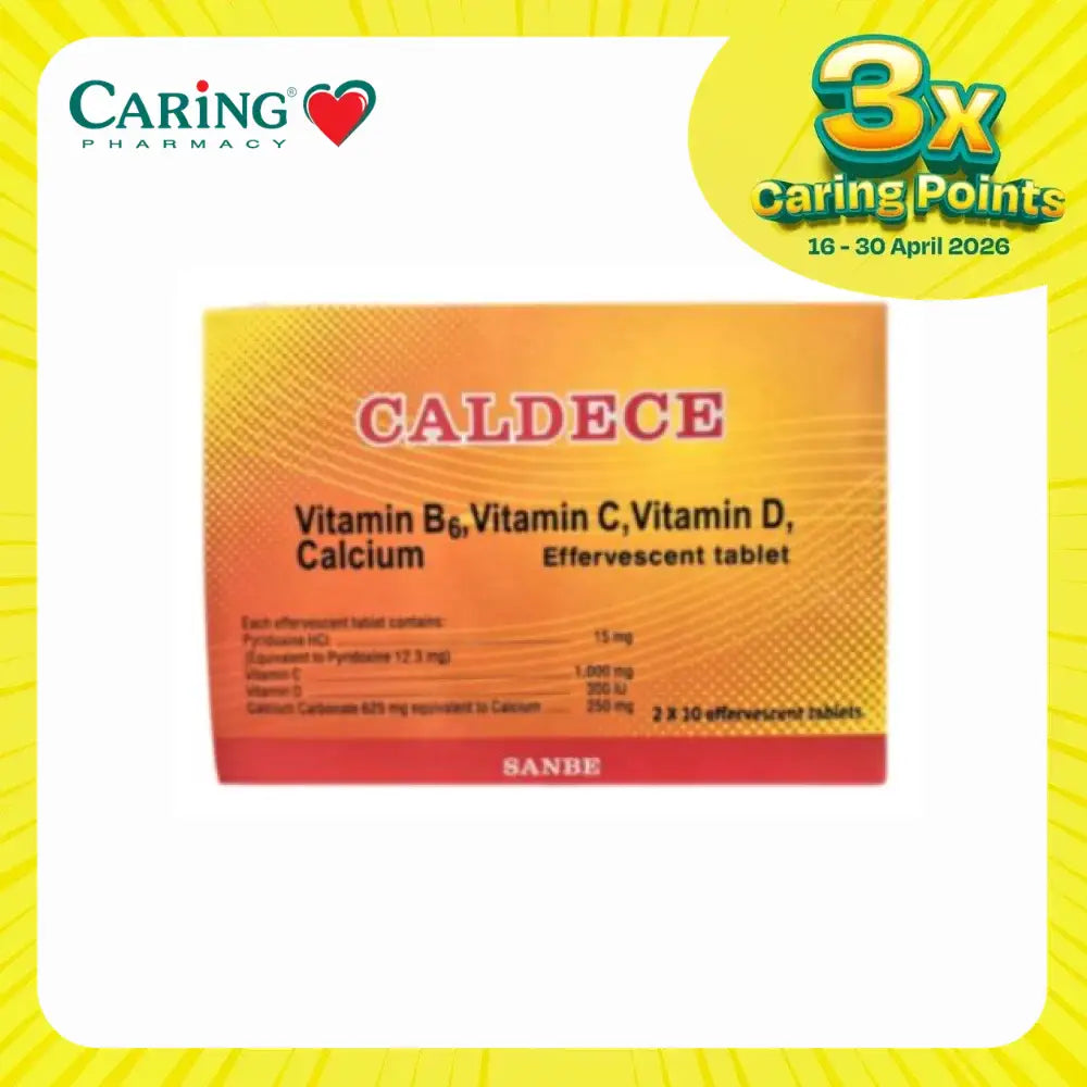 Calcede effervescent tablets with vitamin B6, vitamin C, vitamin D, and calcium vitamin effervescent tablets