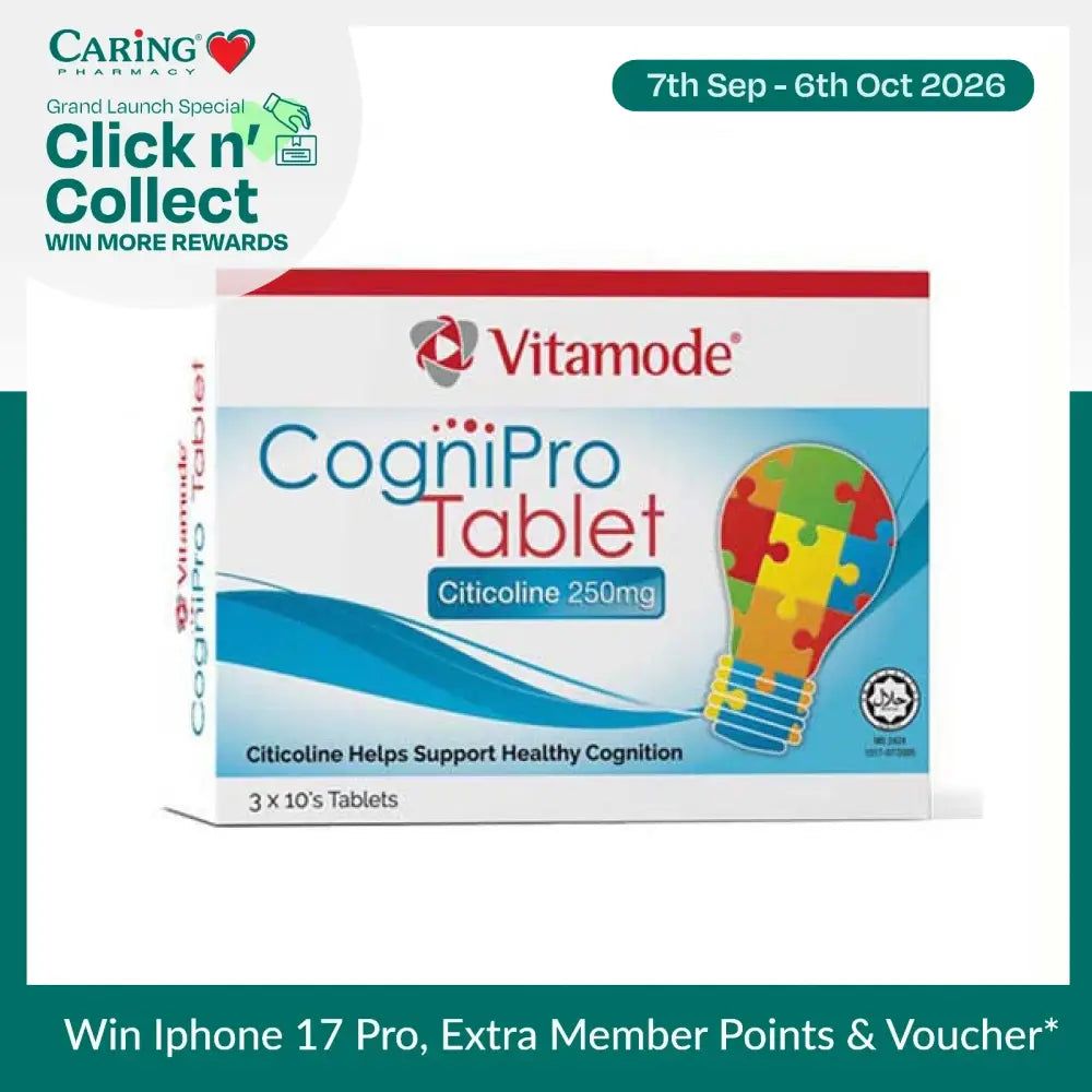Vitamode CogniPro Tablet Citicoline 250mg brain health supplements for adults box with light bulb design