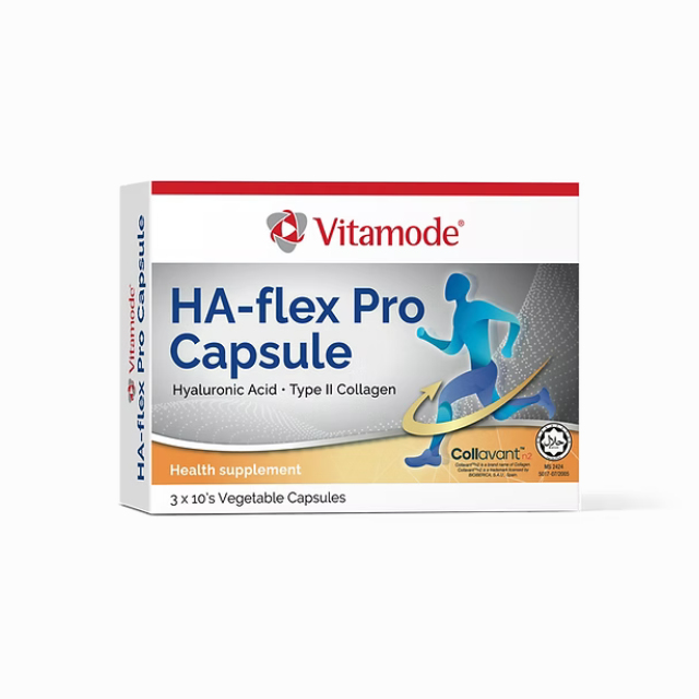 Vitamode HA Flex Pro joint supplement box featuring hyaluronic acid and collagen for joint health