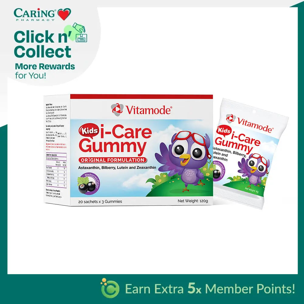 Vitamode Kids Eye Health Gummies in a colorful box with cartoon owl packaging for vision support