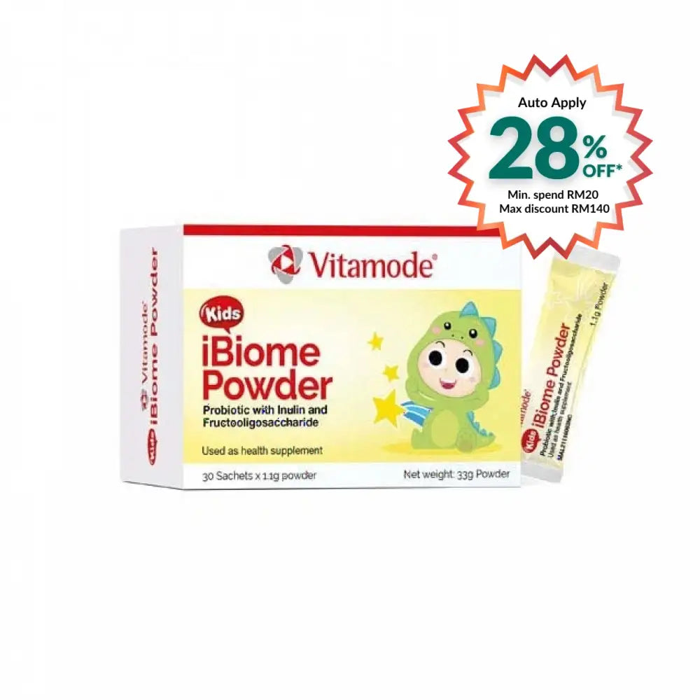 VITAMODE Kids Probiotic Powder in a box with 30 sachets for children's digestive health