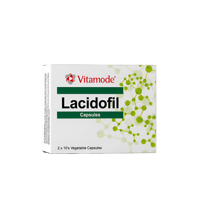 VITAMODE Lacidofil capsule 20s Malaysia packaging with green design and product details