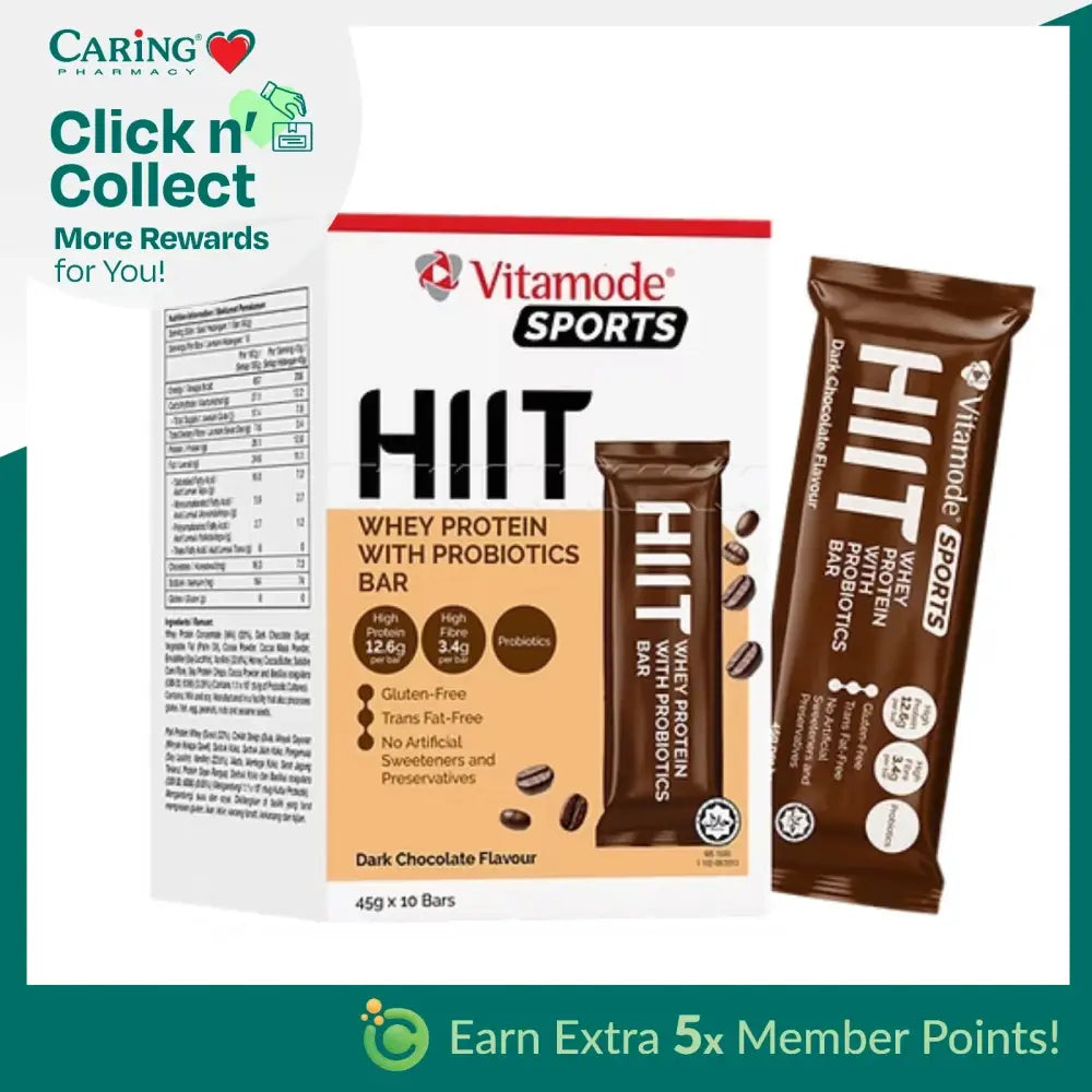 VITAMODE SPORTS HIIT WHEY PROTEIN WITH P ROBIOTICS BAR DARK CHOCOLATE FLAVOUR 10