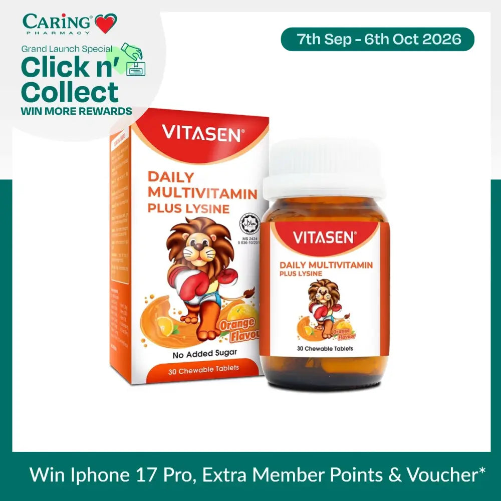 VITASEN DAILY MULTIVITAMIN PLUS LYSINE ORANGE 60S