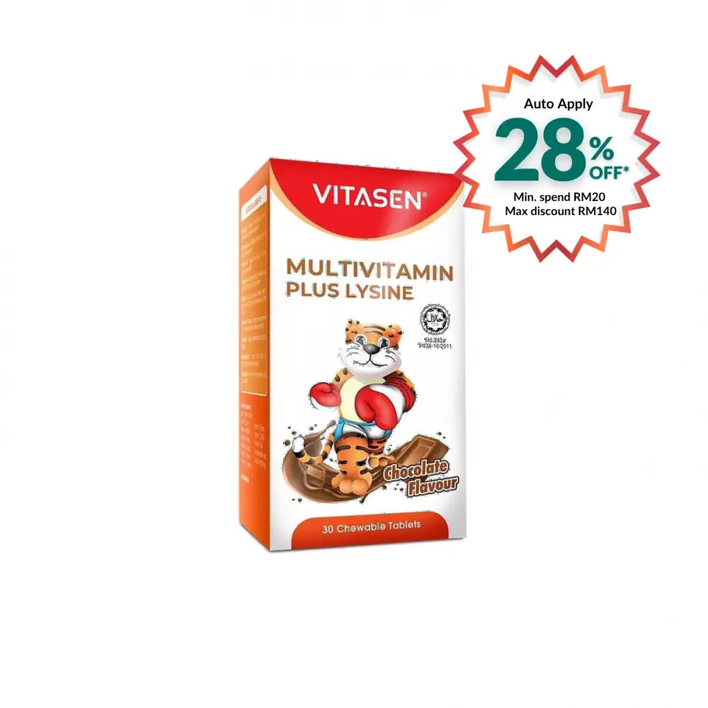 VITASEN MULTIVITAMIN PLUS LYSINE 60’S (CHOCOLATE)
