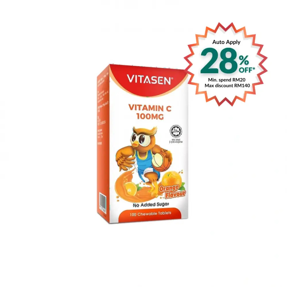 VITASEN VITAMIN C 100MG TABLET ORANGE 100S
