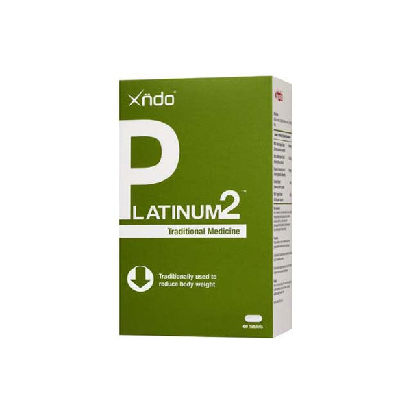 XNDO PLATINUM2 weight loss supplement box featuring traditional medicine benefits for reducing body weight