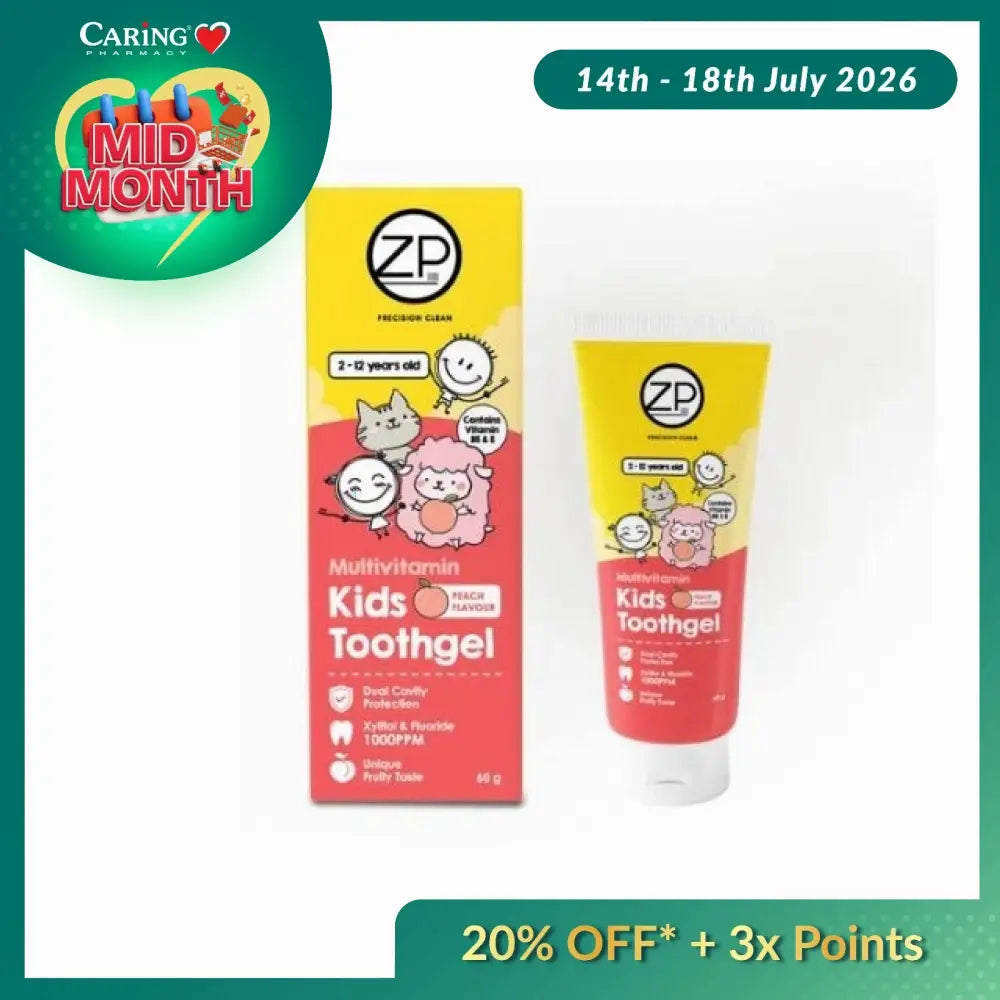 ZP MULTI-VITAMIN PEACH KIDS TOOTHGEL 60G