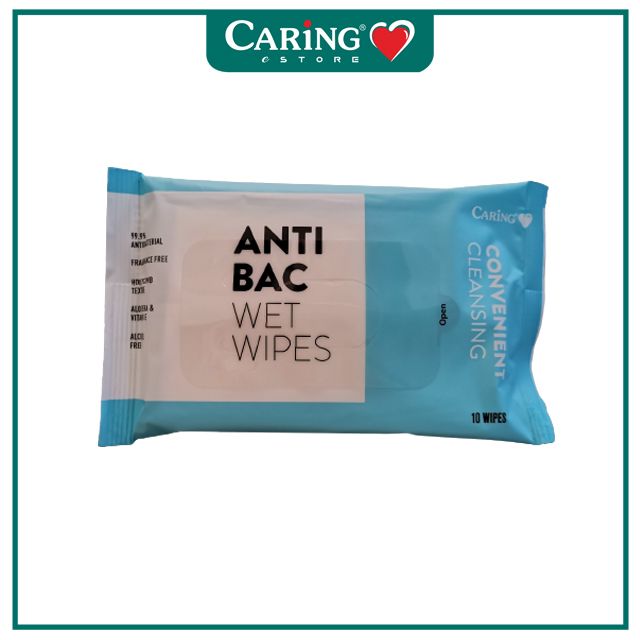 CARING WET WIPES ANTIBACTERIAL FRAGRANCE FREE SX Caring Pharmacy Official Online Store