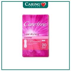 CAREFREE SUPER DRY LONG UNSCENTED PANTY LINER 20S