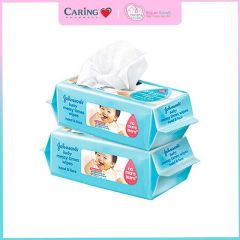 JOHNSONS BABY MESSY TIMES HAND & FACE WIPES 80S X 2