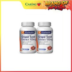 VITAHEALTH GRAPE SEED EXTRACT 100MG VEGETABLE CAPSULE 60S X 2