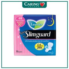 LAURIER PAD SUPER SLIM GUARD NIGHT WING ULTRA ABSORBENT 30CM 16S