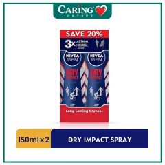 NIVEA MEN DEODORANT DRY IMPACT SPRAY 150ML X 2