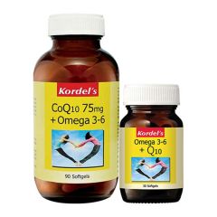 KORDELS COQ10 75MG + OMEGA 3-6 FOR HEART HEALTH SOFTGEL 90S + 30S