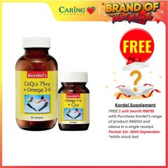 KORDELS COQ10 75MG + OMEGA 3-6 FOR HEART HEALTH SOFTGEL 90S + 30S