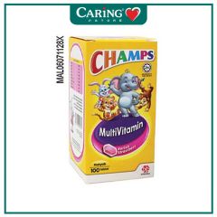 CHAMPS MULTIVITAMINS SACCHARIN FREE STRAWBERRY CHEWABLE TABLET 100S