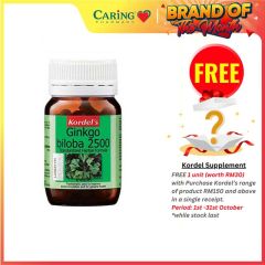 KORDELS GINKGO BILOBA 2500MG VEGETABLE CAPSULE 30S