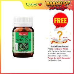 KORDELS GINKGO BILOBA 2500MG VEGETABLE CAPSULE 30S