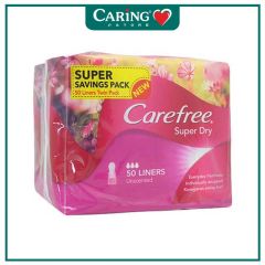 CAREFREE SUPER DRY UNSCENTED PANTY LINER 50S X 2
