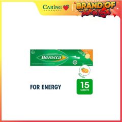 BEROCCA VITAMIN B+C ORANGE EFFERVESCENT TABLET 15’s 