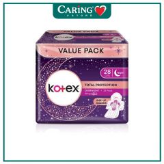 KOTEX TOTAL PROTECTION PAD OVERNIGHT WING PROACTIVE GUARD 28CM 28S