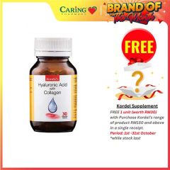 KORDELS HYALURONIC ACID WITH COLLAGEN VEGETABLE CAPSULE 30S