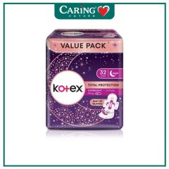 KOTEX TOTAL PROTECTION PAD OVERNIGHT WING PROACTIVE GUARDS 32CM 24S